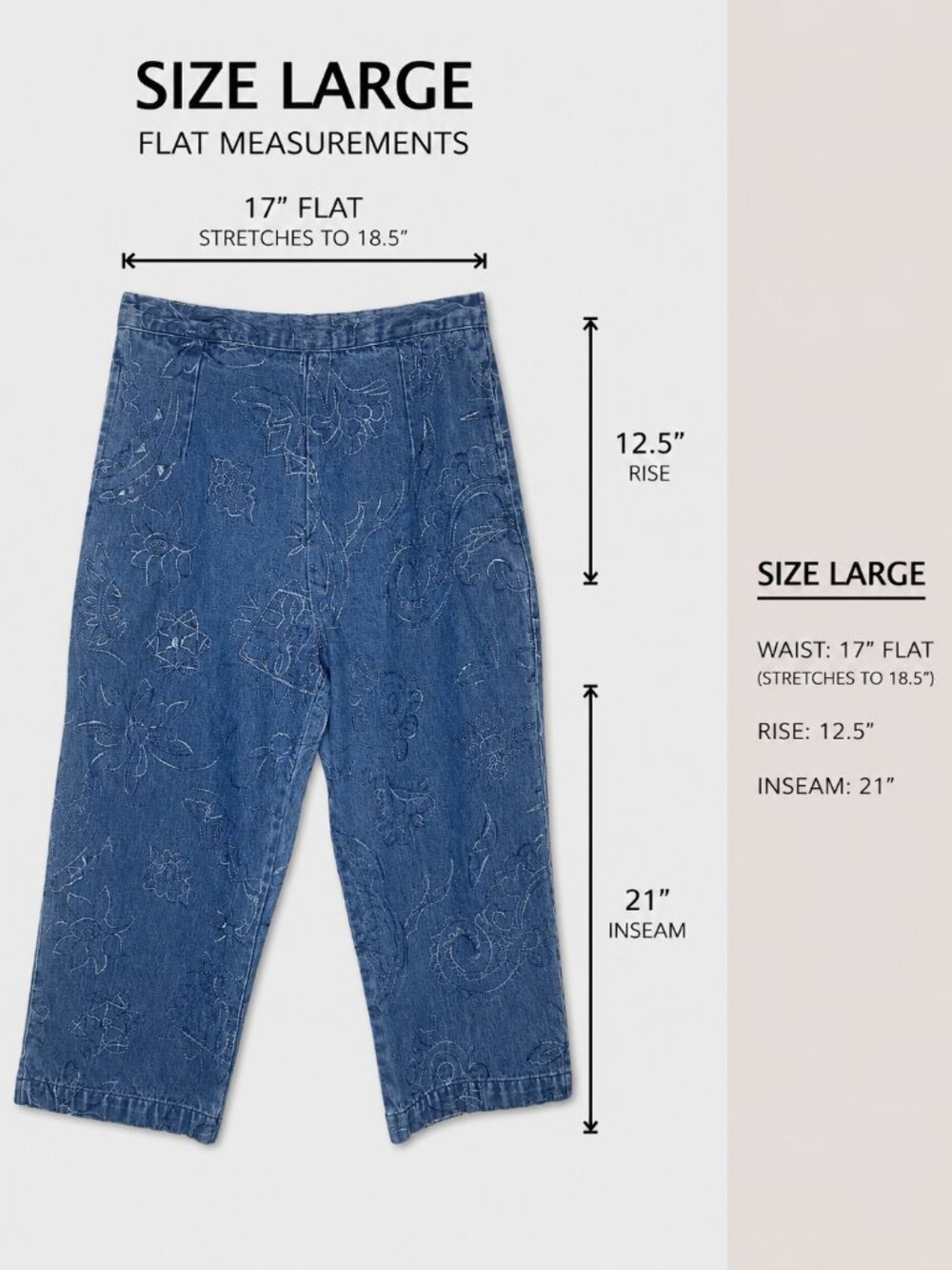 Vintage Tantrums Embroidered Cropped Pants